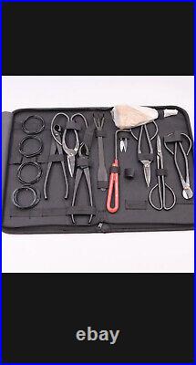 10Pcs Bonsai Tool Set Carbon Steel Kit Cutter Scissors Shears Tree Nylon Case