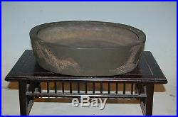 1st Gen. Large Oval Handmade 'Yamaaki' Mushuki Style Bonsai Tree Pot, 16+