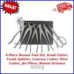 6-Piece Bonsai Tool Set, Knob Cutter, Trunk Splitter, Concave Cutter