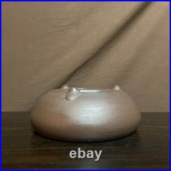 A bowl-shaped purple clay pill that is often slippery, bonsai, Tokoname, 20 cm