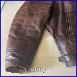 Aero leather Highwayman size 38 brown genuine leather riders men's jacket outer