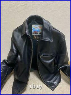 Aero leather highwayman size 34 black genuine leather single men's jacket outer