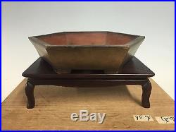 Antique Chinese Nakawtari Era Shohin Size Rare Glazed Bonsai Tree Pot 7 3/4