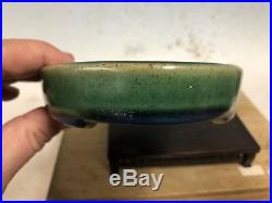 Beautiful Green Glazed Oval Shohin Size Tokoname Bonsai Tree Pot By Ikkou 6 7/8