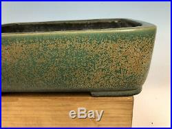 Beautiful Green Glazed Tokoname Bonsai Tree Pot By Koyo 13 1/8