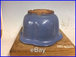 Blue Glazed Semi Cascade Bonsai Tree Pot Made By Yamafusa 9 1/2 X 5 1/8 Tokoname