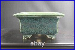 Bonsai Pot Japanese Tokoname KOYO(AIBA) RECTANGLE 10(25.5cm) green Oribe T055