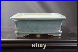 Bonsai Pot Japanese Tokoname REIHO RECTANGLE 11.6(29.5cm) green Oribe T043