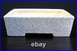 Bonsai Pot Japanese Tokoname SHIBAKATSU RECTANGLE 6.8(17.4cm) white TA-07