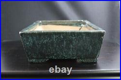 Bonsai Pot Japanese Tokoname SHUHO RECTANGLE 10.8(27.5cm) green Oribe T046