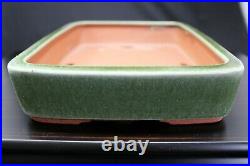 Bonsai Pot Japanese Tokoname Yozan Rectangle 12(30.7cm) green Oribe T019