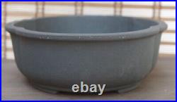 Bonsai Pot Signed 30.5 cm / 12W Green Unglazed