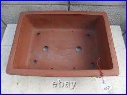 Bonsai Pot Signed Unglazed Rectangular Width 42 cm / 16.54 in