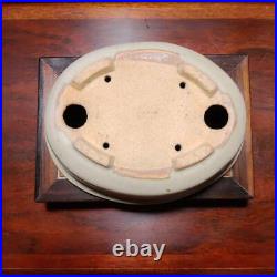 Bonsai Pot Tokoname-ware Signed Hattori Glazed Oval Width 14.5 cm / 5.71 in