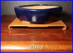 Bonsai Pot by Hattori Dark Blue 14cm x 12cm x 4.2cm