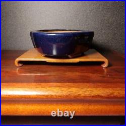Bonsai Pot by Hattori Dark Blue 14cm x 12cm x 4.2cm
