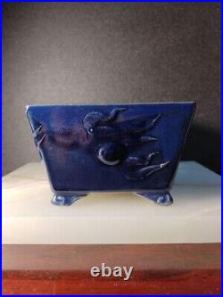Bonsai Pot by Shuhouzan Dragon Blue 14cm x 11cm x 7cm