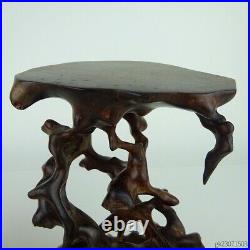 Bonsai Root Table Striped Ebony Decoration or Flower Stand From Japan Damaged