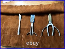 Bonsai Tool Kit 3PCS Stainless Japan Shears and Real Suede leather roll