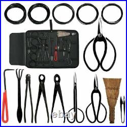 Bonsai Tool Set Carbon Steel 10 Pcs Kit Cutter Scissors Shears Tree Nylon Case