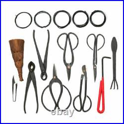 Bonsai Tool Set Carbon Steel Extensive 14-pc Kit Cutter Scissors With Nylon Case