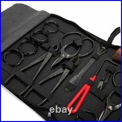 Bonsai Tool Set Kit Steel Cutter Scissors Carbon Grade Case Shear 10 Pcs Tree Us