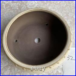 Bonsai pot Signed 12.6W Round Glazed