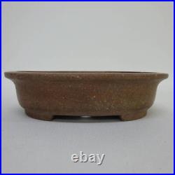 Bonsai pot Signed Seizan Tokoname-ware Oval Width. 17.5 cm / 6.9 in