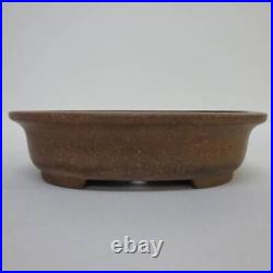 Bonsai pot Signed Seizan Tokoname-ware Oval Width. 17.5 cm / 6.9 in