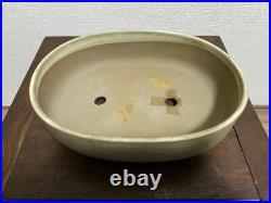 Bonsai pot oval white cream glaze miscellaneous tree pot flowerpot