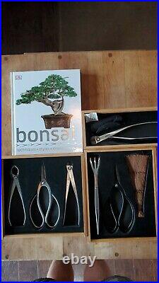 Bonsai tool set with wire and book