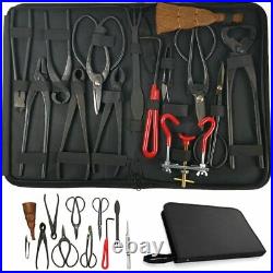 Bonsai tools set multi-function 14Piece set Carbon Steel Shear Set and Tool Kit
