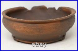 Brian Soldano Round Brown Bonsai Pot Unglazed 7.75 x 7.75 x 3