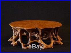 Carved wood root stand / table for bonsai display