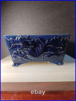 Chinese Bonsai Pot Glazed Signed Shu Kozan Width 14 cm / 5.51 in