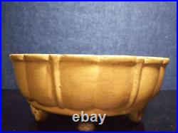 Chinese Bonsai pot Round RINKA shape W14.5cm H5.5cm HAKUDEI Unglazed GIKO