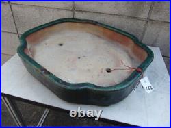 Chinese Cantonese Bonsai pot MOKKO shape W51.5cm Green glazed Guangdong