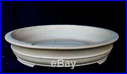Chinese Yixing White Sand Clay Unglazed 19.5D Circle Ceramic Bonsai Pot