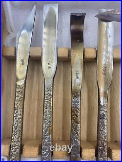 Chisel Bonsai Tools Grafting Knife Mallet 6 pieces Used Rust present Japan