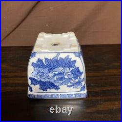 Dyeing Blue Orchid Bonsai Pot Pottery ware Chinese pot Imari Sometsuke 12 × 12