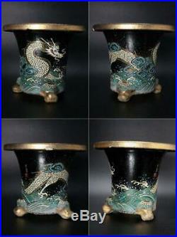 FP52 Ito Gekka Japanese Dragon bonsai pot signed #Fujikake Yuzan bonkei