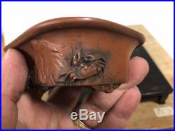 Hand Carved Shohin Size Or Accent Bonsai Tree Pot By Yamasyo 3 7/8