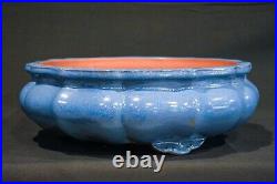 High Quality Chinese Bonsai Pot Blue Glaze 12 Diameter