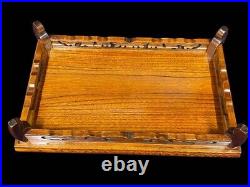 Japanese Bonsai Flower Stand Wooden Vase Table Natural Wood Display 50×31×12cm