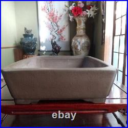 Japanese Bonsai Pot Clay Nakano Gyozan Rectangular 28.4 x 24.5 x 8cm