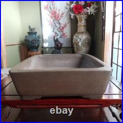 Japanese Bonsai Pot Clay Nakano Gyozan Rectangular 28.4 x 24.5 x 8cm