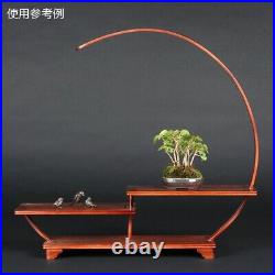 Japanese Bonsai Tree Pot Crescentshaped display shelf 50cm deep 12cm high 51.5cm