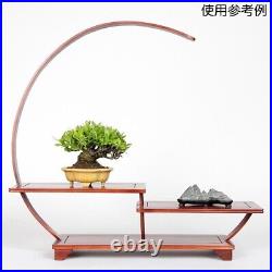 Japanese Bonsai Tree Pot Crescentshaped display shelf 50cm deep 12cm high 51.5cm