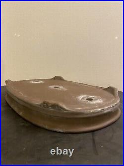 Japanese Bonsai pot 13.5 Inches. Oval With Cloud Foot