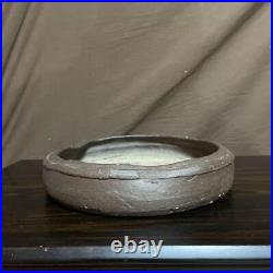 Japanese Bonsai pot AKIZUKI Round shape D24cm H5cm Unglazed